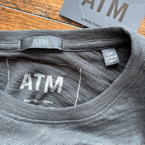 ATM Anthony Thomas Melillo Fitted Black Smocked Tee - Picture 10 of 13